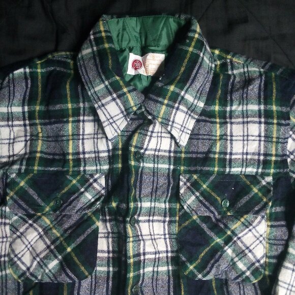 Vintage Sears Kings Road Plaid Flannel Wool Button Shirt - Picture 1 of 6